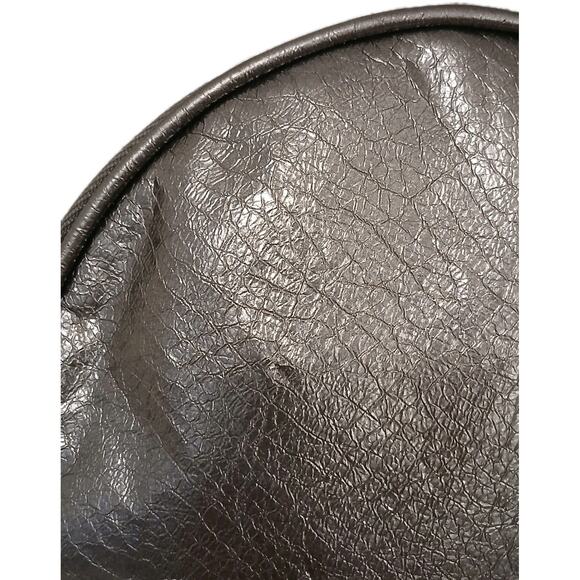 Giorgio Armoni Makeup Cosmetics Bag Circle Pouch Gunmetal Gray Designer Round - Picture 6 of 16